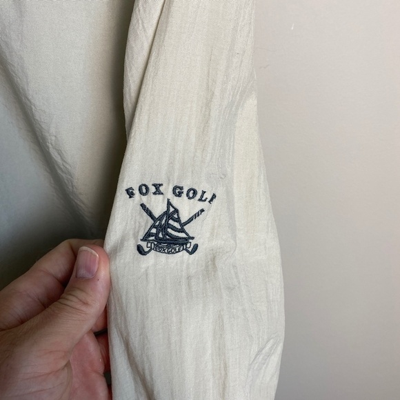 FOX GOLF Vintage Men's Cream/Beige Pullover Nylon Windbreaker Jacket‎ Size Large - Picture 7 of 14
